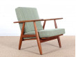 Danish mid-century modern pair of "Cigar chairs" GE-240