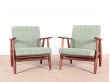 Danish mid-century modern pair of "Cigar chairs" GE-240