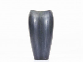 Rorstrand AXZ Dark Green Haresfur Glaze Vase by Gunnar Nylund