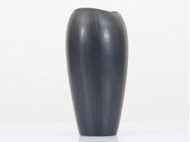 Rorstrand AXZ Dark Green Haresfur Glaze Vase by Gunnar Nylund