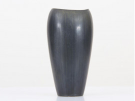 Rorstrand AXZ Dark Green Haresfur Glaze Vase by Gunnar Nylund