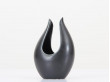 Rorstrand Short Black Caolina Vase by Gunnar Nylund