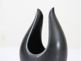 Rorstrand Short Black Caolina Vase by Gunnar Nylund