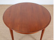 Scandinavian round dining table in teak, 4/10 seats