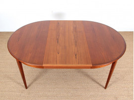 Scandinavian round dining table in teak, 4/10 seats