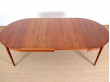 Table de repas scandinave ronde en teck extensible 4/10 pers.