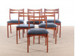 Mid-Century Modern Danish set of 6 chairs by Erik Buck