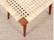 Paire de tabourets scandinaves en teck et cannage