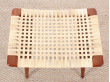 Paire de tabourets scandinaves en teck et cannage