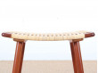 Mid modern danish pair of stool in teak and cane