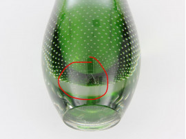 Petit vase en verre vert gunnel Nyman