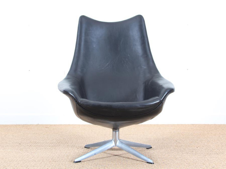 Fauteuil scandinave en cuir modèle 208