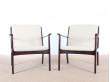 Pair of mahogany scandinavian armchairs