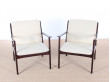 Pair of mahogany scandinavian armchairs