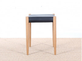 Scandinavian teak and leather stool  N° 80 by Niels Moller