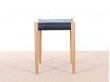 Scandinavian teak and leather stool  N° 80 by Niels Moller