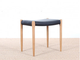 Scandinavian teak and leather stool  N° 80 by Niels Moller