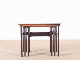 Mid-Century Modern nesting tables in Rio rosewood