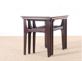 Mid-Century Modern nesting tables in Rio rosewood