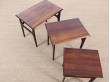 Mid-Century Modern nesting tables in Rio rosewood