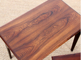 Mid-Century Modern nesting tables in Rio rosewood