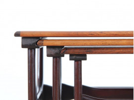 Mid-Century Modern nesting tables in Rio rosewood