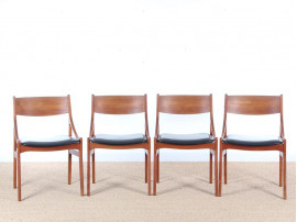 Mid-Century Modern scandinavian set of 4 chairs in teak by Vestervig Eriksen