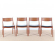 Mid-Century Modern scandinavian set of 4 chairs in teak by Vestervig Eriksen