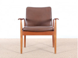 Mid-Century Modern scandinavian set of 6 diplomat armchairs in teak by Finn Julh