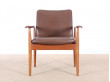 Mid-Century Modern scandinavian set of 6 diplomat armchairs in teak by Finn Julh