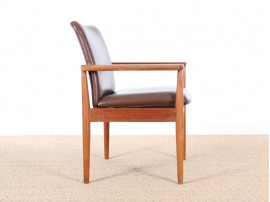 Mid-Century Modern scandinavian set of 6 diplomat armchairs in teak by Finn Julh