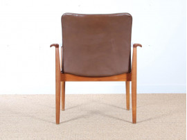 Mid-Century Modern scandinavian set of 6 diplomat armchairs in teak by Finn Julh