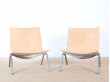 Mid-Century Modern scandinavian pair of PK 22 by Poul Kjaerholm for Kold Christiansen 