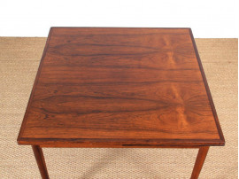 Table de repas scandinave carré en palissandre de Rio, 4/8 pers