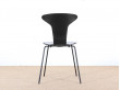 Set of 4 Munkegaard chairs in black stained oak by Arne Jacobsen, new releases. 