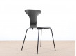 Set of 4 Munkegaard chairs in black stained oak by Arne Jacobsen, new releases. 