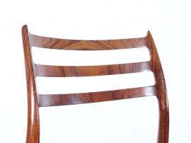 Set of 6 Scandinavian rosewood chairs N° 78 by  Niels O. Møller