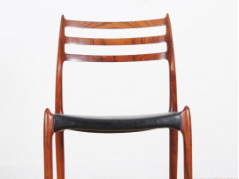 Set of 6 Scandinavian rosewood chairs N° 78 by  Niels O. Møller