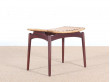 Scandinavian teak and cane stool