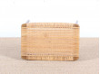 Scandinavian teak and cane stool