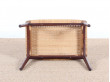 Scandinavian teak and cane stool