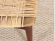 Scandinavian teak and cane stool