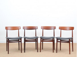 Mid-Century Modern Danish set of 4 chairs in Rio rosewood