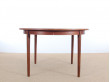 table ronde scandinave en teck 2 allonges, 4 à 8 pers.