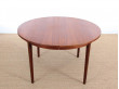 table ronde scandinave en teck 2 allonges, 4 à 8 pers.