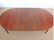 table ronde scandinave en teck 2 allonges, 4 à 8 pers.