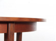 table ronde scandinave en teck 2 allonges, 4 à 8 pers.