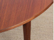 table ronde scandinave en teck 2 allonges, 4 à 8 pers.