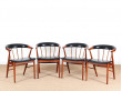 Mid-Century Modern scandinavian set of 4 chairs in teak by Helge Sibast