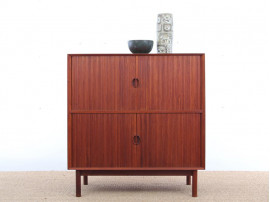 Mid-Century Modern scandinavian cabinet with tambour doors by Peter Hvidt & Orla Mølgaard